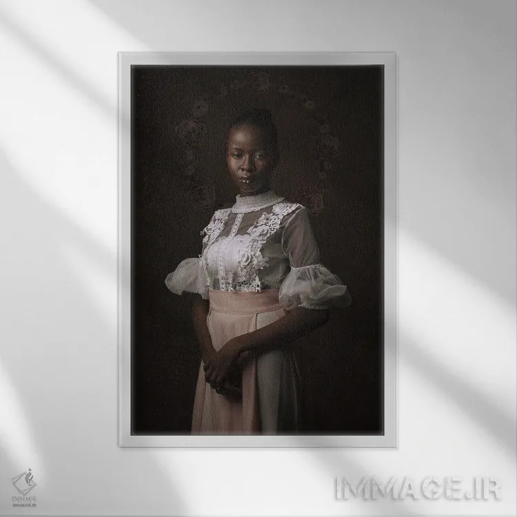 تابلو ملانین (رنگدانه پوست) اثر آدنیران آدسانیا - نمای قابدار سفید