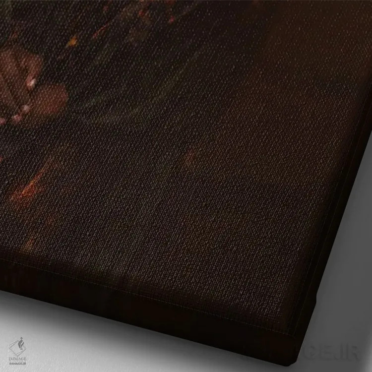 تابلو ایوبا مونا (نام خاص آفریقایی) اثر آدنیران آدسانیا - نمای نزدیک بافت بوم