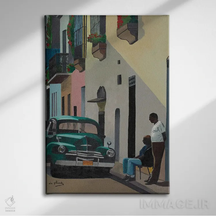 تابلو کوبای آرام، کوبا اثر آن دو پلنتی - نمای روبهرو روی دیوار