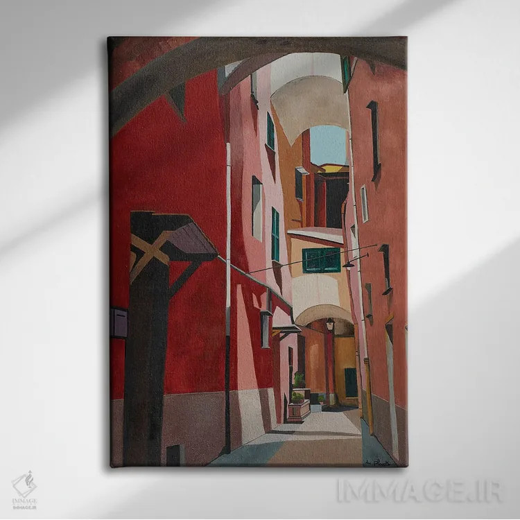 تابلو پورتو مائوریتزیو، ایتالیا اثر آن دو پلنتی - نمای روبهرو روی دیوار