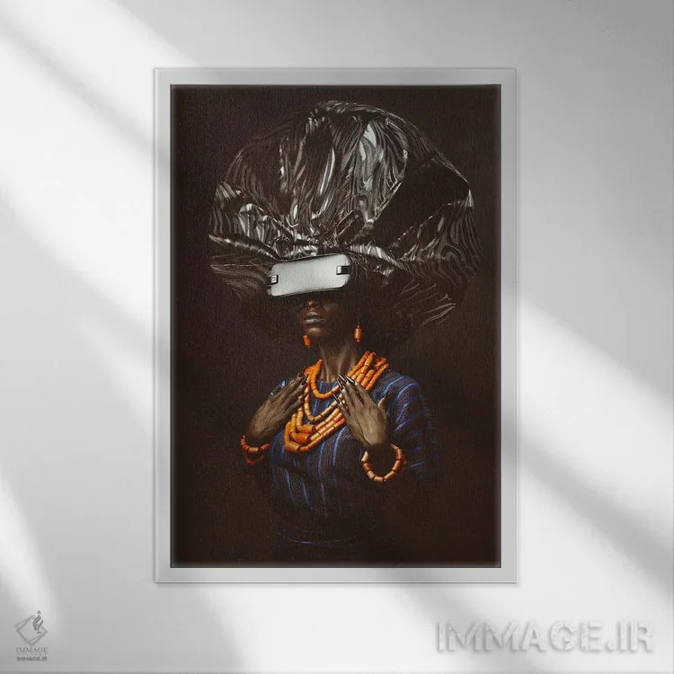 تابلو کیهان خرد اثر آدنیران آدسانیا - نمای قابدار سفید