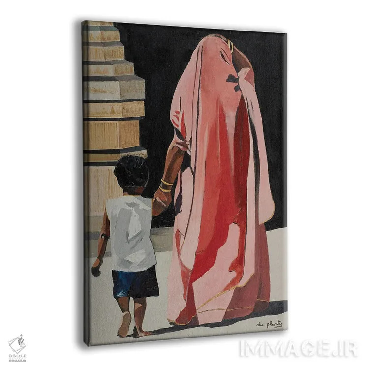 تابلو زن و کودک، هند اثر آن دو پلنتی - نمای پرسپکتیو محصول