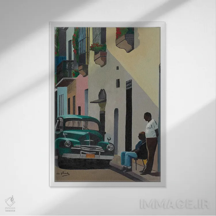 تابلو کوبای آرام، کوبا اثر آن دو پلنتی - نمای قابدار سفید