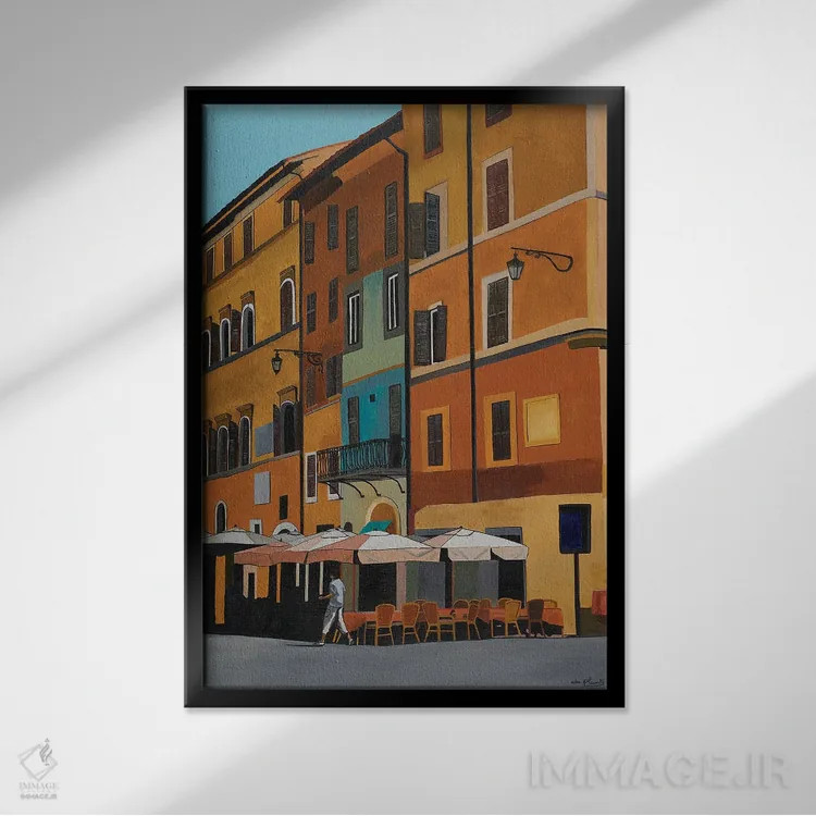 تابلو رم، ایتالیا اثر آن دو پلنتی - نمای قابدار مشکی