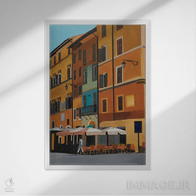 تابلو رم، ایتالیا اثر آن دو پلنتی - نمای قابدار سفید