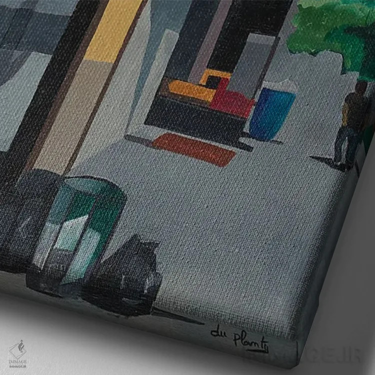 تابلو هارلم، نیویورک اثر آن دو پلنتی - نمای نزدیک بافت بوم