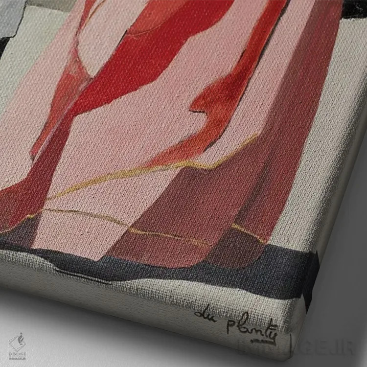 تابلو زن و کودک، هند اثر آن دو پلنتی - نمای نزدیک بافت بوم