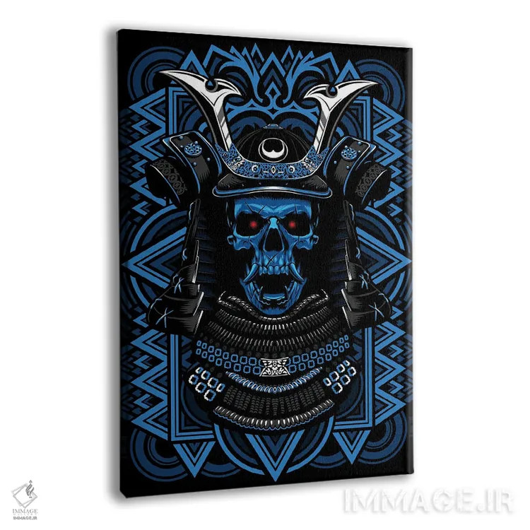 تابلو جمجمه آبی سامورایی اثر آلبرتو پرز - نمای پرسپکتیو محصول