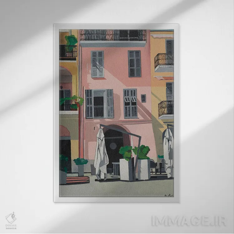 تابلو ایمپریا صورتی، ایتالیا اثر آن دو پلنتی - نمای قابدار سفید