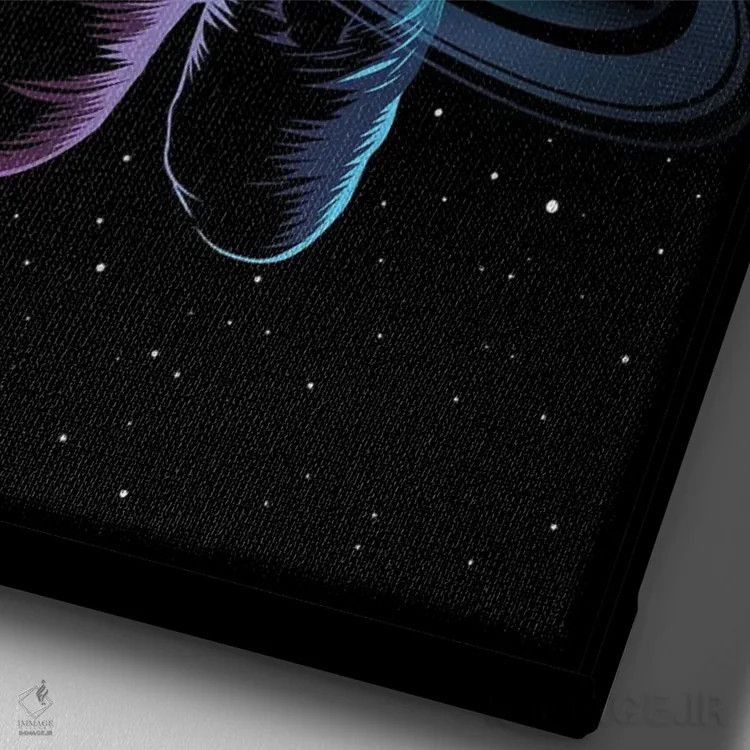 تابلو فضانورد در زحل اثر آلبرتو پرز - نمای نزدیک بافت بوم