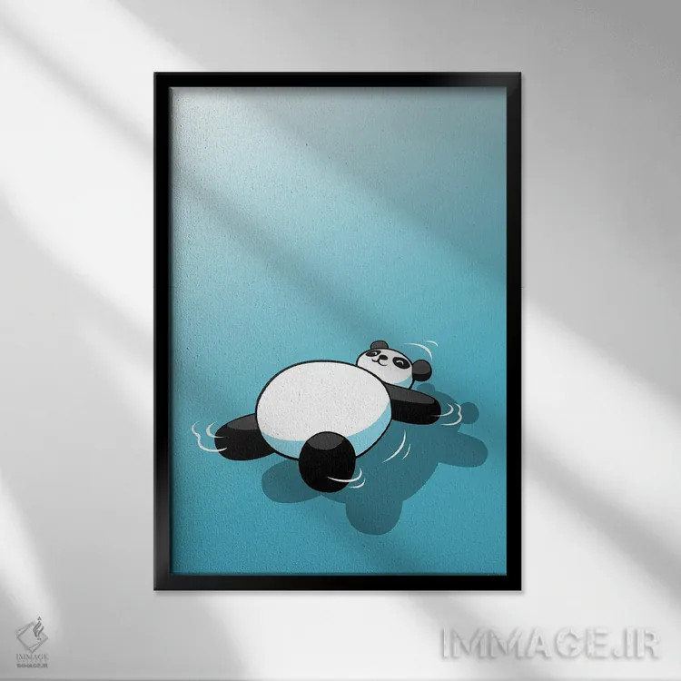 تابلو پاندای خواب اثر آلبرتو پرز - نمای قابدار مشکی