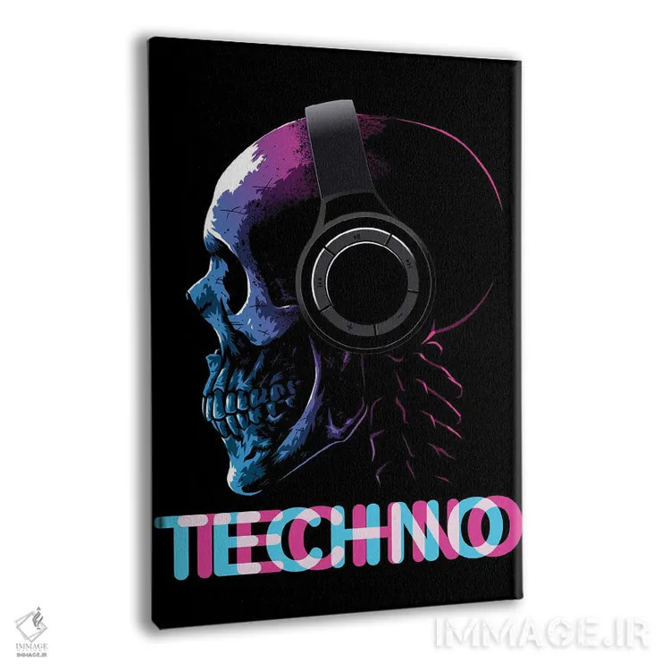 تابلو جمجمه تکنو اثر آلبرتو پرز - نمای پرسپکتیو محصول