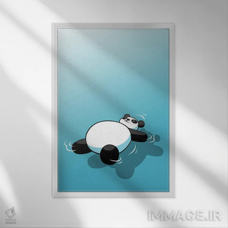 تابلو پاندای خواب اثر آلبرتو پرز - نمای قابدار سفید
