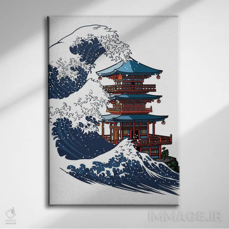 تابلو معبد موج اثر آلبرتو پرز - نمای روبهرو روی دیوار