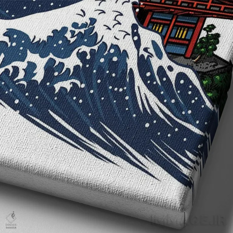 تابلو معبد موج اثر آلبرتو پرز - نمای نزدیک بافت بوم