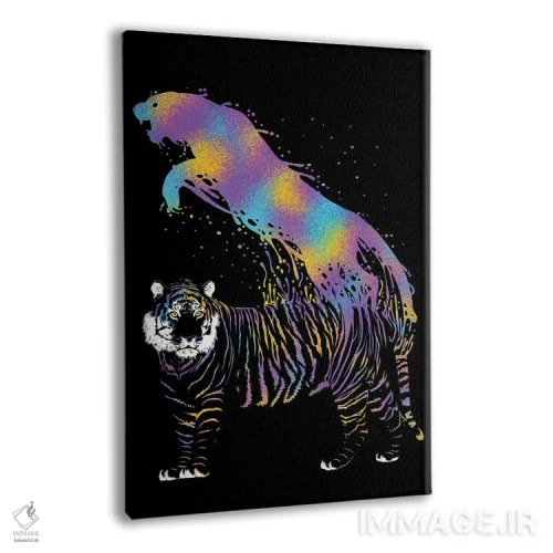 تابلو ببر جوهری رنگارنگ اثر آلبرتو پرز - نمای پرسپکتیو محصول