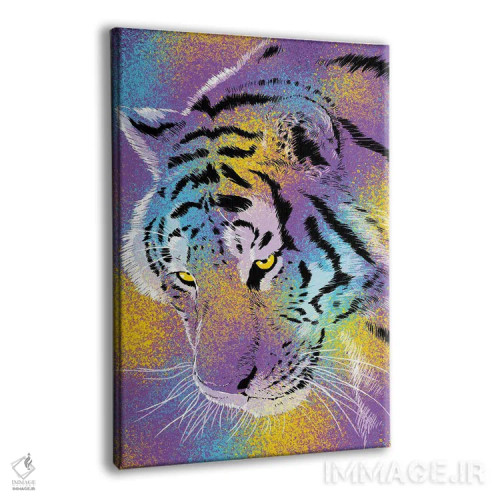 تابلو ببر رنگارنگ اثر آلبرتو پرز - نمای پرسپکتیو محصول