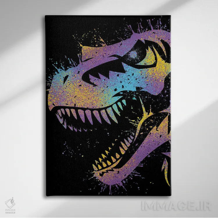 تابلو رکس رنگارنگ اثر آلبرتو پرز - نمای روبهرو روی دیوار