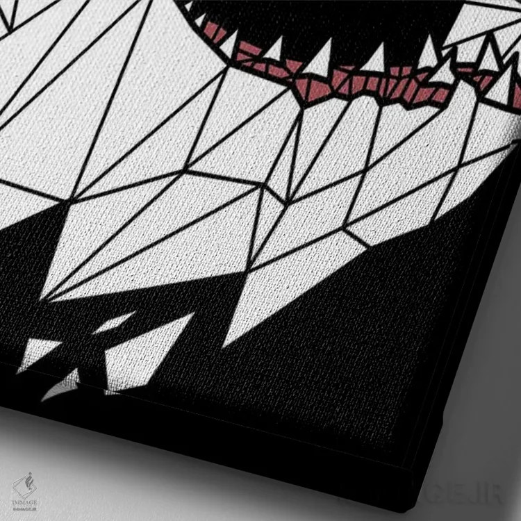 تابلو کوسه بزرگ هندسی اثر آلبرتو پرز - نمای نزدیک بافت بوم