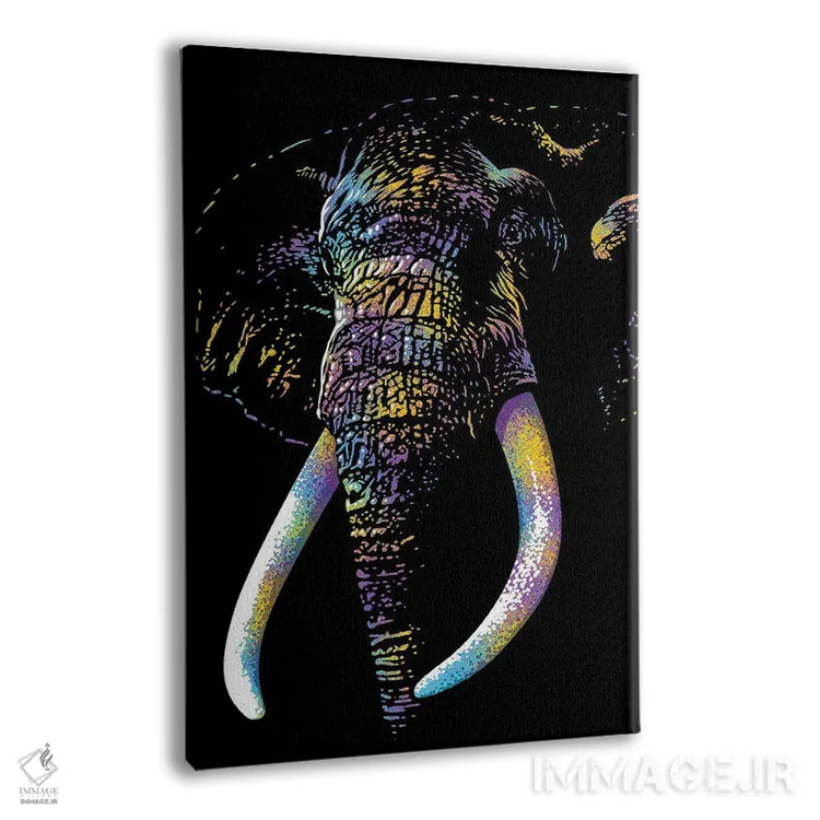 تابلو فیل رنگارنگ اثر آلبرتو پرز - نمای پرسپکتیو محصول