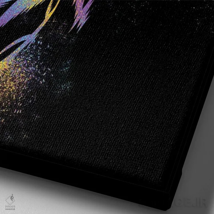 تابلو گوریل رنگارنگ اثر آلبرتو پرز - نمای نزدیک بافت بوم