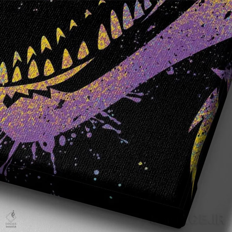 تابلو رکس رنگارنگ اثر آلبرتو پرز - نمای نزدیک بافت بوم