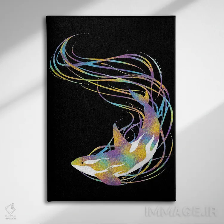 تابلو نهنگ قاتل فانتزی اثر آلبرتو پرز - نمای روبهرو روی دیوار