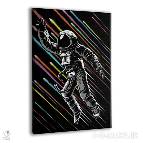 تابلو فضانورد با خطوط سرعت اثر آلبرتو پرز - نمای پرسپکتیو محصول