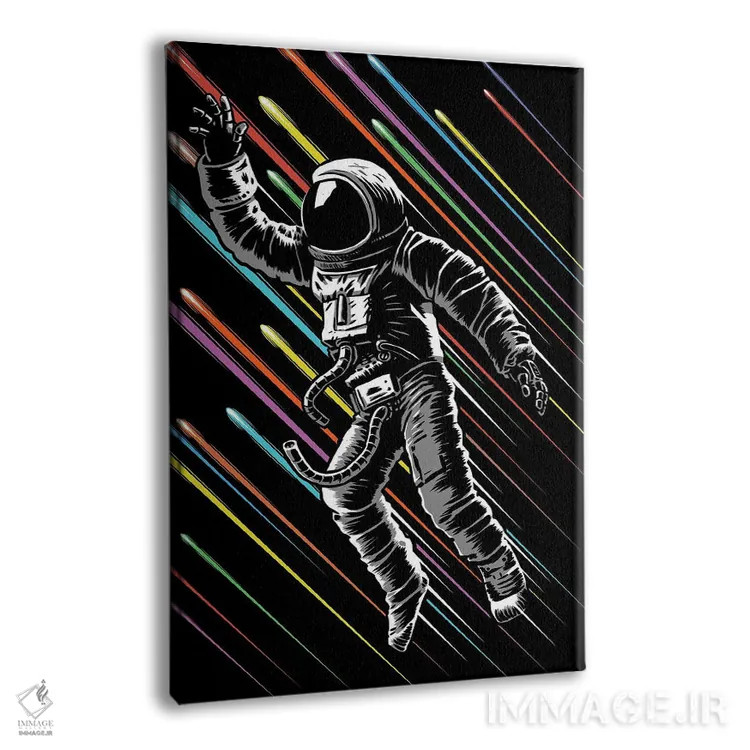 تابلو فضانورد با خطوط سرعت اثر آلبرتو پرز - نمای پرسپکتیو محصول