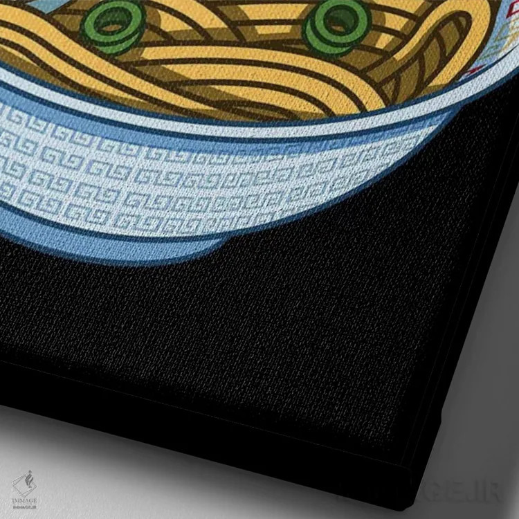 تابلو توریی رامن (دروازه ژاپنی و رشتهفرنگی) اثر آلبرتو پرز - نمای نزدیک بافت بوم