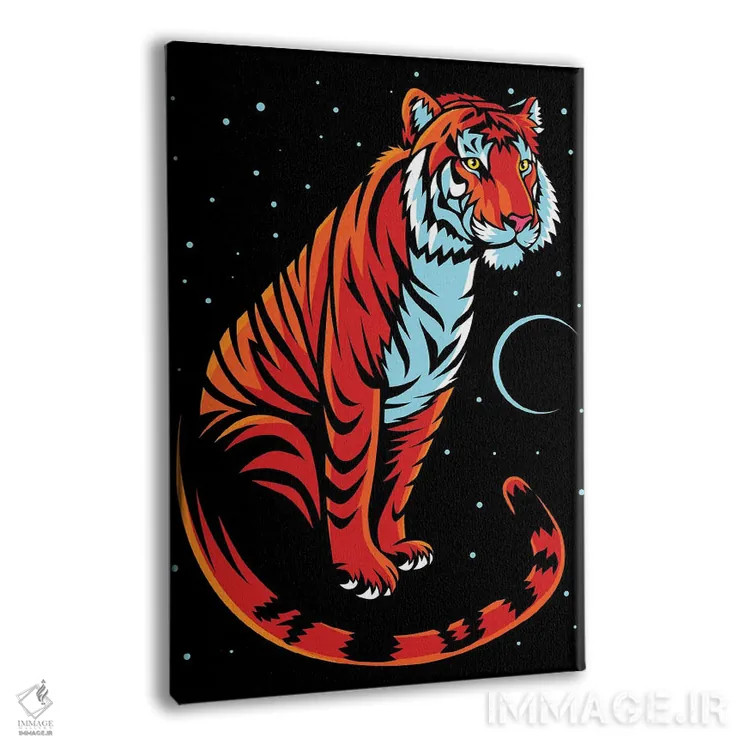 تابلو ببر قبیلهای با داستان بلند اثر آلبرتو پرز - نمای پرسپکتیو محصول