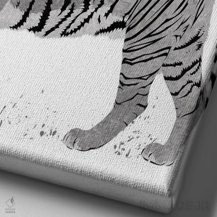 تابلو ببر درخت گیلاس اثر آلبرتو پرز - نمای نزدیک بافت بوم