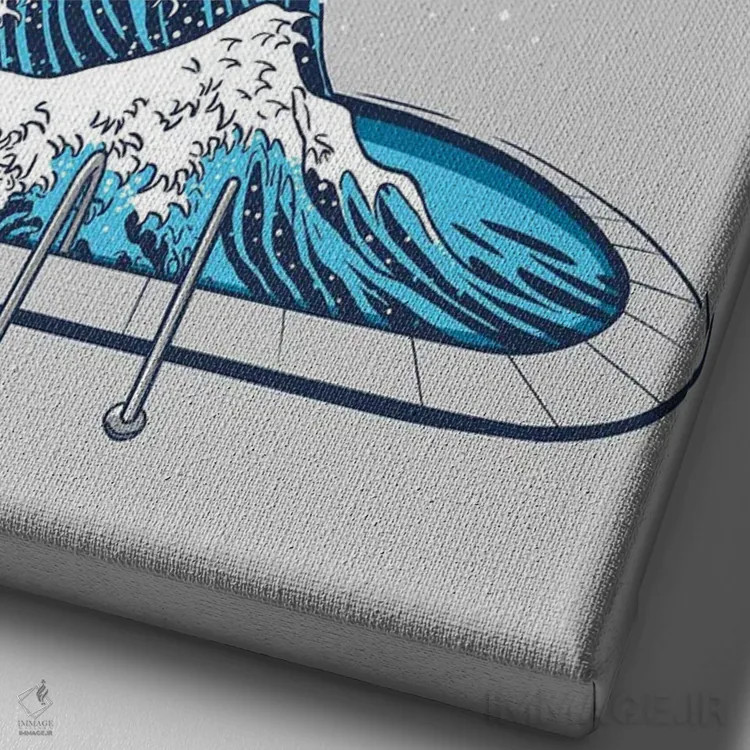 تابلو موج سومو (کشتی ژاپنی) اثر آلبرتو پرز - نمای نزدیک بافت بوم