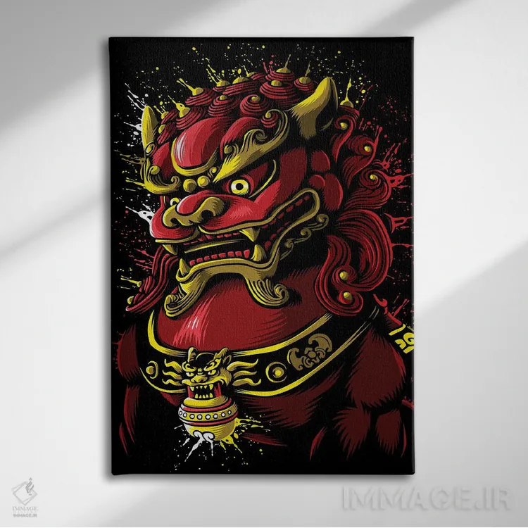 تابلو اژدهای خونین چینی اثر آلبرتو پرز - نمای روبهرو روی دیوار