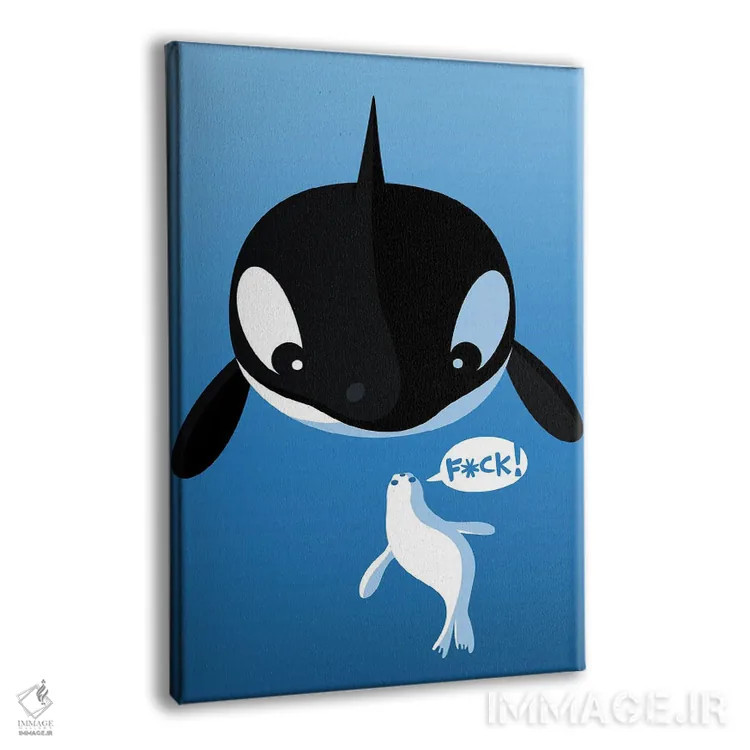 تابلو نهنگ قاتل و خوک دریایی اثر آلبرتو پرز - نمای پرسپکتیو محصول