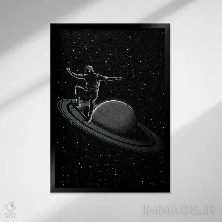 تابلو اسکیتباز در زحل اثر آلبرتو پرز - نمای قابدار مشکی