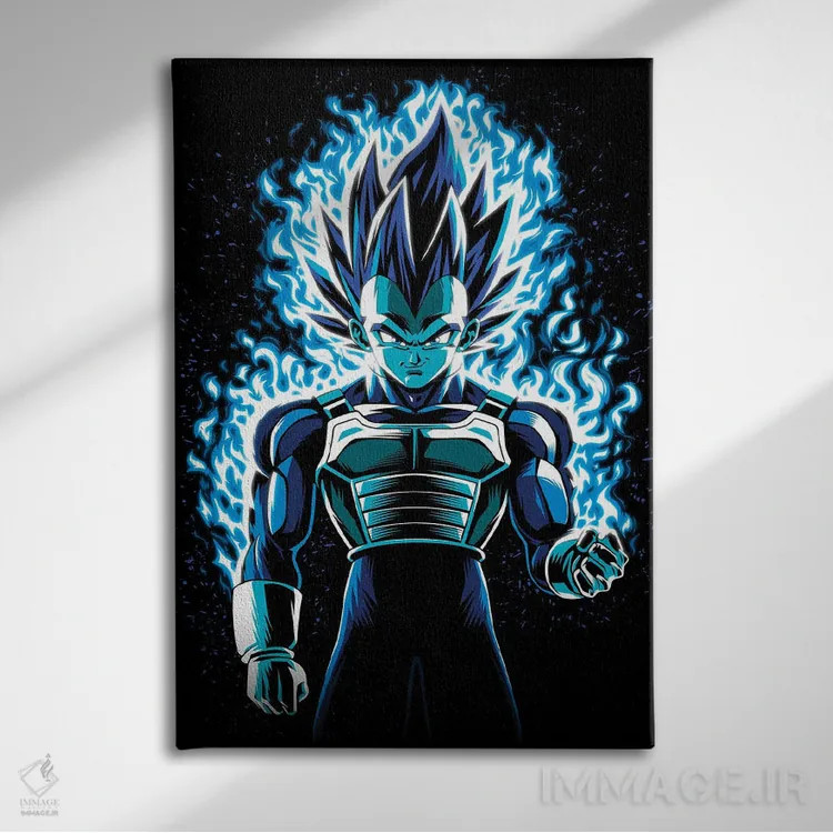 تابلو شاهزاده جنگجوی آبی فوقالعاده اثر آلبرتو پرز - نمای روبهرو روی دیوار