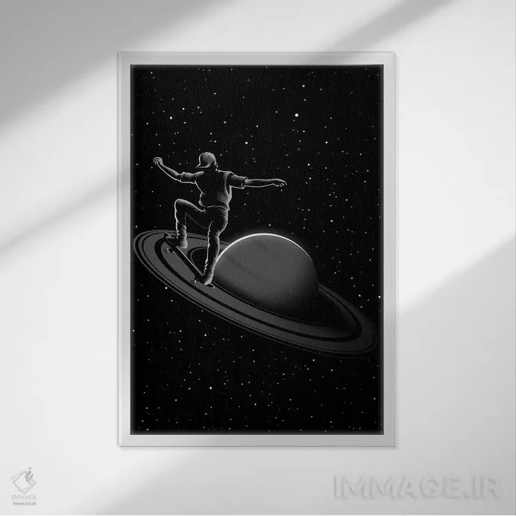 تابلو اسکیتباز در زحل اثر آلبرتو پرز - نمای قابدار سفید