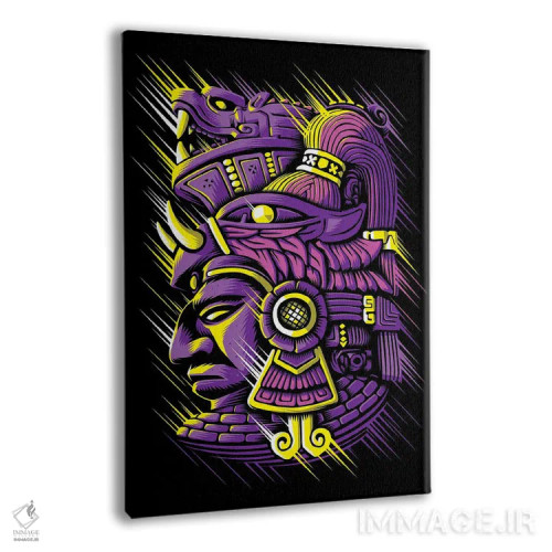تابلو آزتک رترو (تمدن مکزیکی قدیمی) اثر آلبرتو پرز - نمای پرسپکتیو محصول