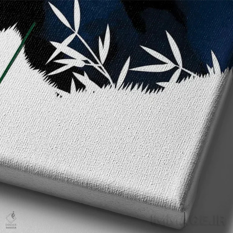 تابلو پاندای بامبو اثر آلبرتو پرز - نمای نزدیک بافت بوم