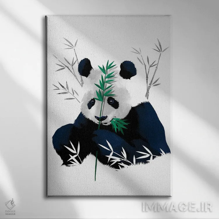 تابلو پاندای بامبو اثر آلبرتو پرز - نمای روبهرو روی دیوار