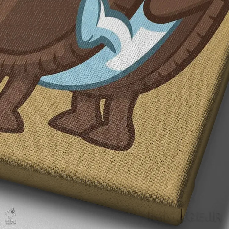 تابلو سهتایی کوکی اثر آلبرتو پرز - نمای نزدیک بافت بوم