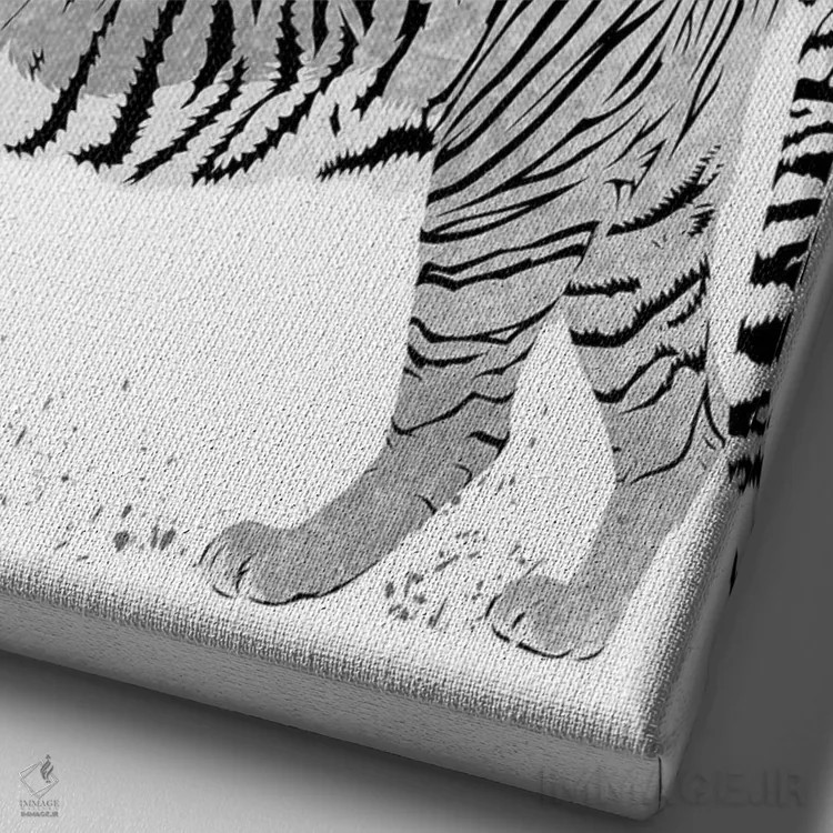 تابلو ببر درخت گیلاس اثر آلبرتو پرز - نمای نزدیک بافت بوم