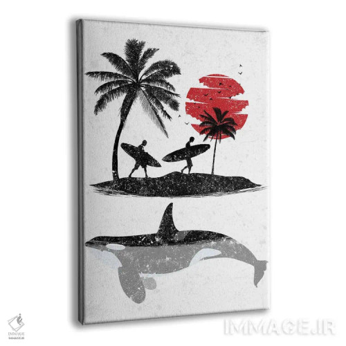تابلو نهنگ قاتل موجسوار جزیره اثر آلبرتو پرز - نمای پرسپکتیو محصول