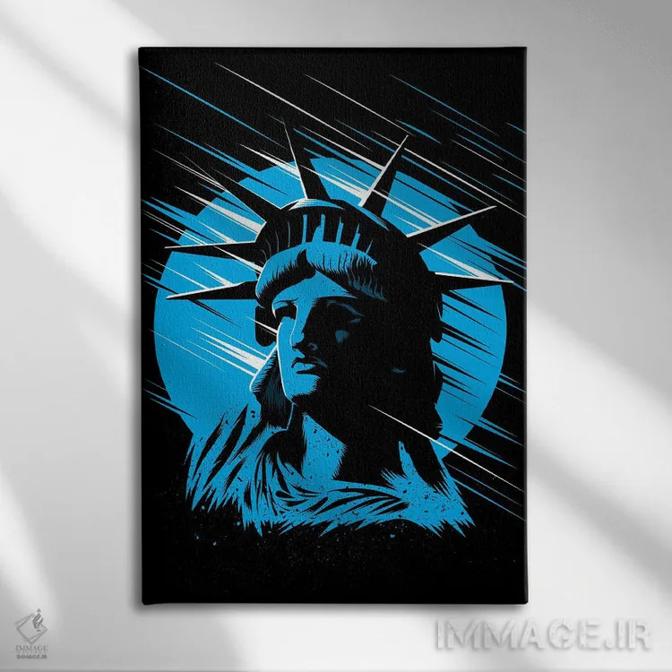 تابلو مجسمه آزادی (نیویورک) اثر آلبرتو پرز - نمای روبهرو روی دیوار