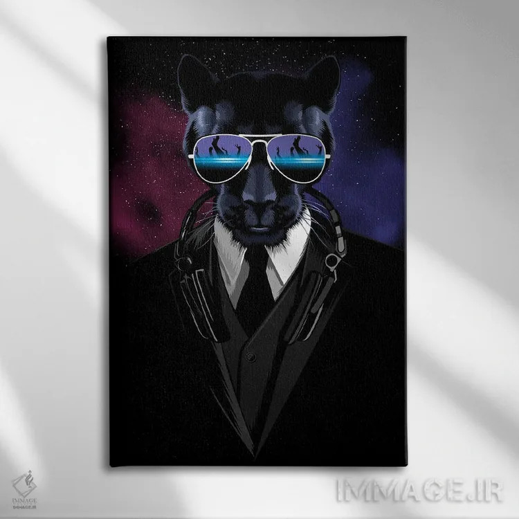 تابلو پلنگ تکنو اثر آلبرتو پرز - نمای روبهرو روی دیوار