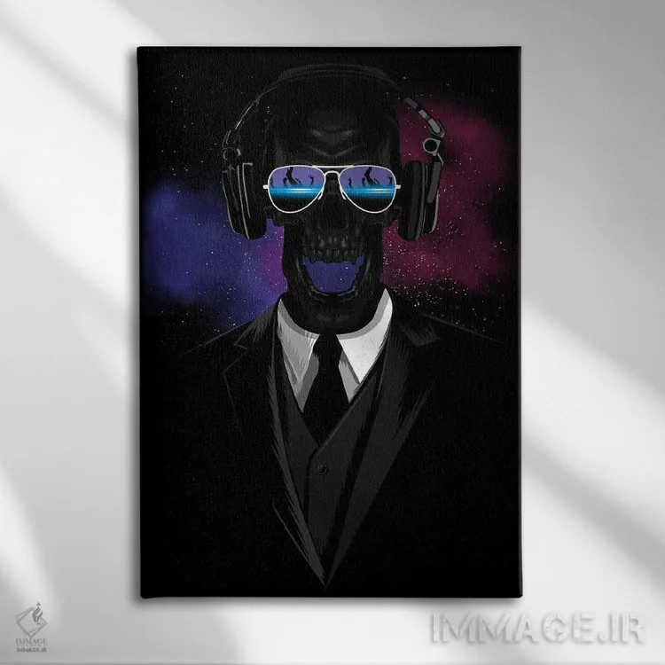 تابلو جمجمهٔ دیجی اثر آلبرتو پرز - نمای روبهرو روی دیوار