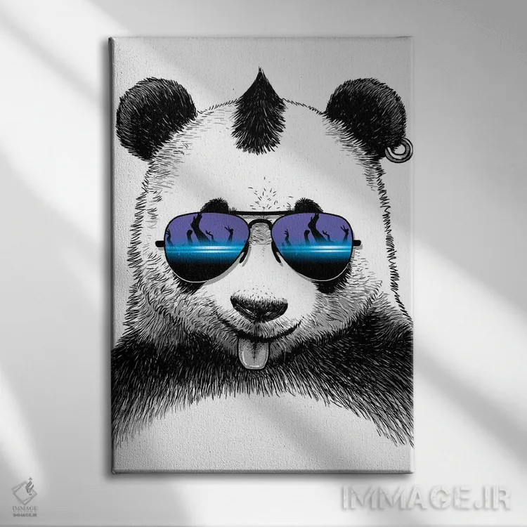 تابلو پاندای دیجی اثر آلبرتو پرز - نمای روبهرو روی دیوار