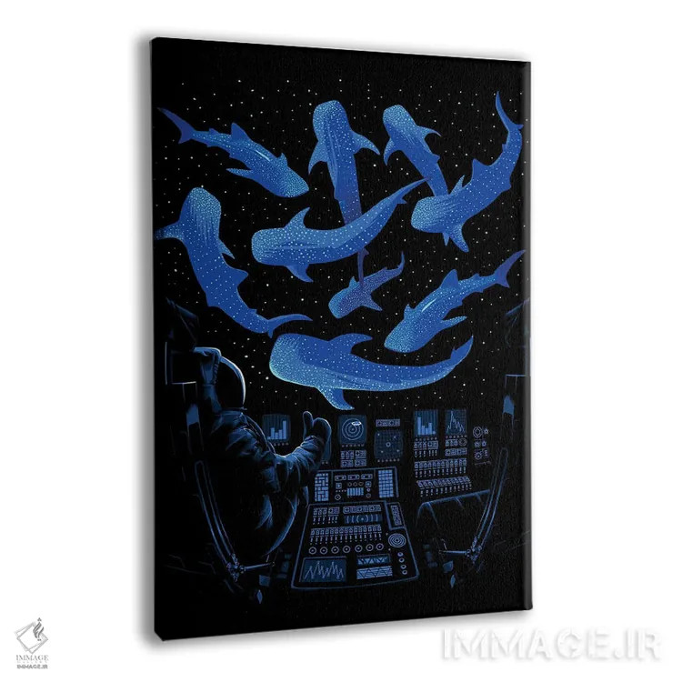 تابلو کوسه و نهنگ فضانورد اثر آلبرتو پرز - نمای پرسپکتیو محصول