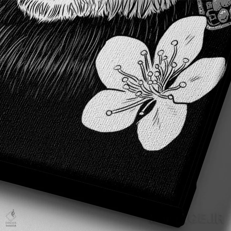 تابلو پاندای سامورایی اثر آلبرتو پرز - نمای نزدیک بافت بوم